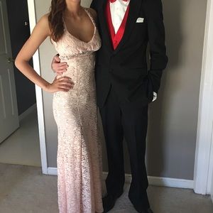 Light pink / pale / cream diamond prom dress!